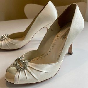 Benjamin Adams London Winslet Ivory Duchess Silk Shoes